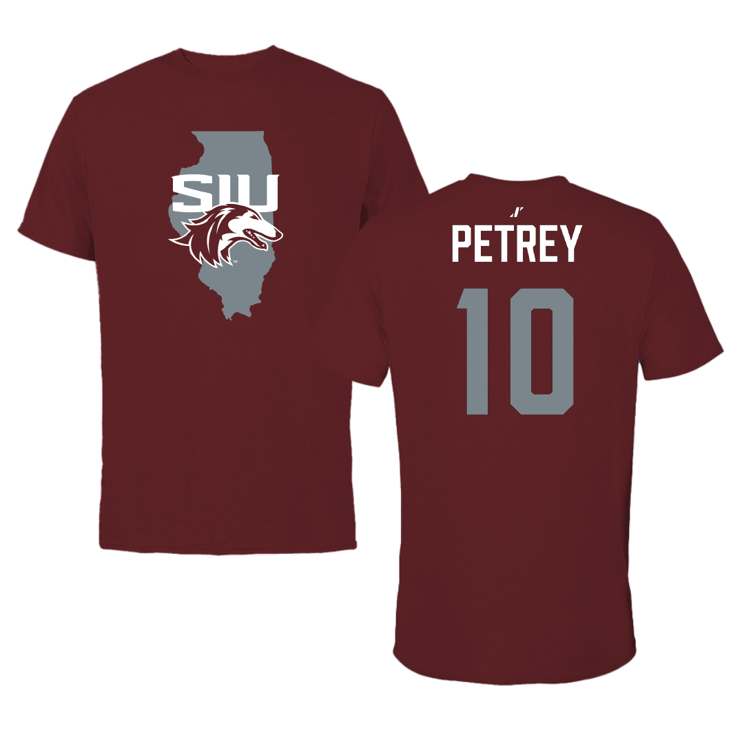 Southern Illinois University at Carbondale Baseball Maroon State Tee - #10 Dylan Petrey