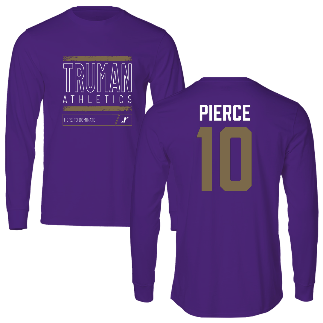 Truman State University Baseball Purple Dominate Performance Long Sleeve - #10 Evan Pierce