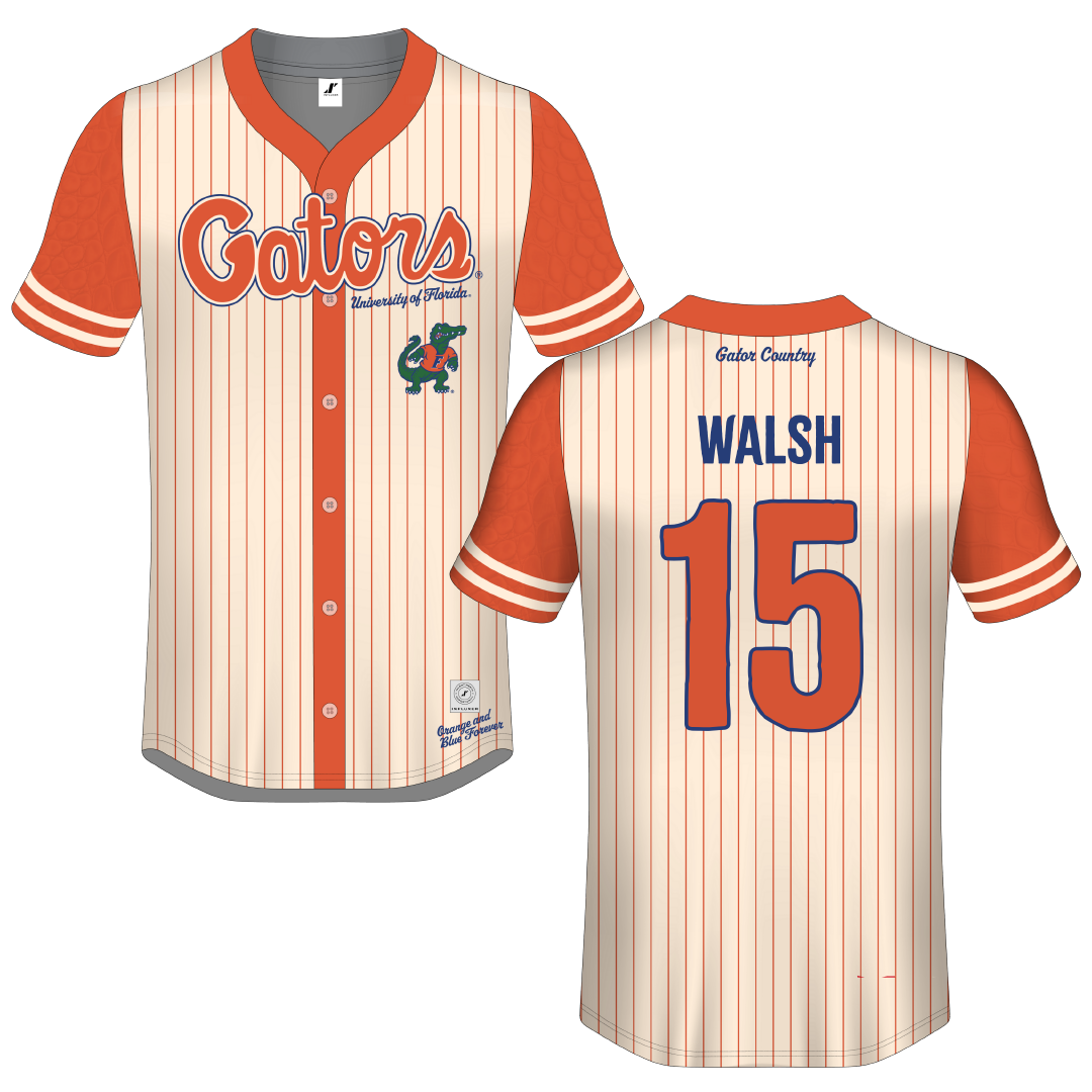 University of Florida Cream Campus Connect Button-Down Jersey - #15 Reagan Walsh