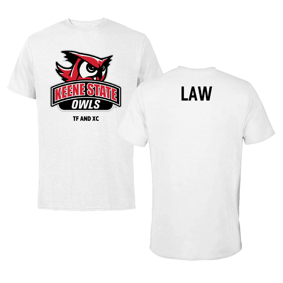 Keene State College TF and XC White Performance Tee - Aidan Law