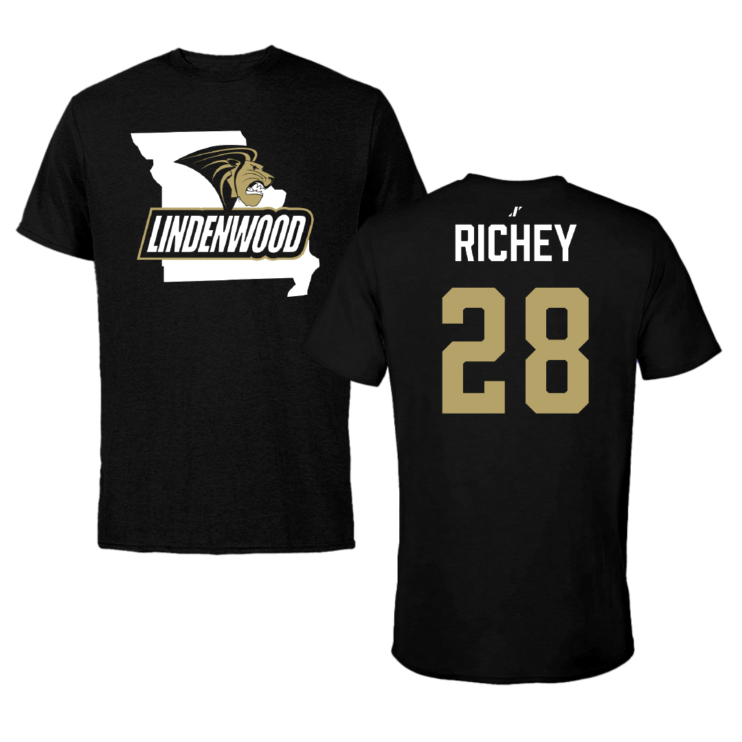 Lindenwood University Volleyball Black State Performance Tee - #28 Kylee Richey