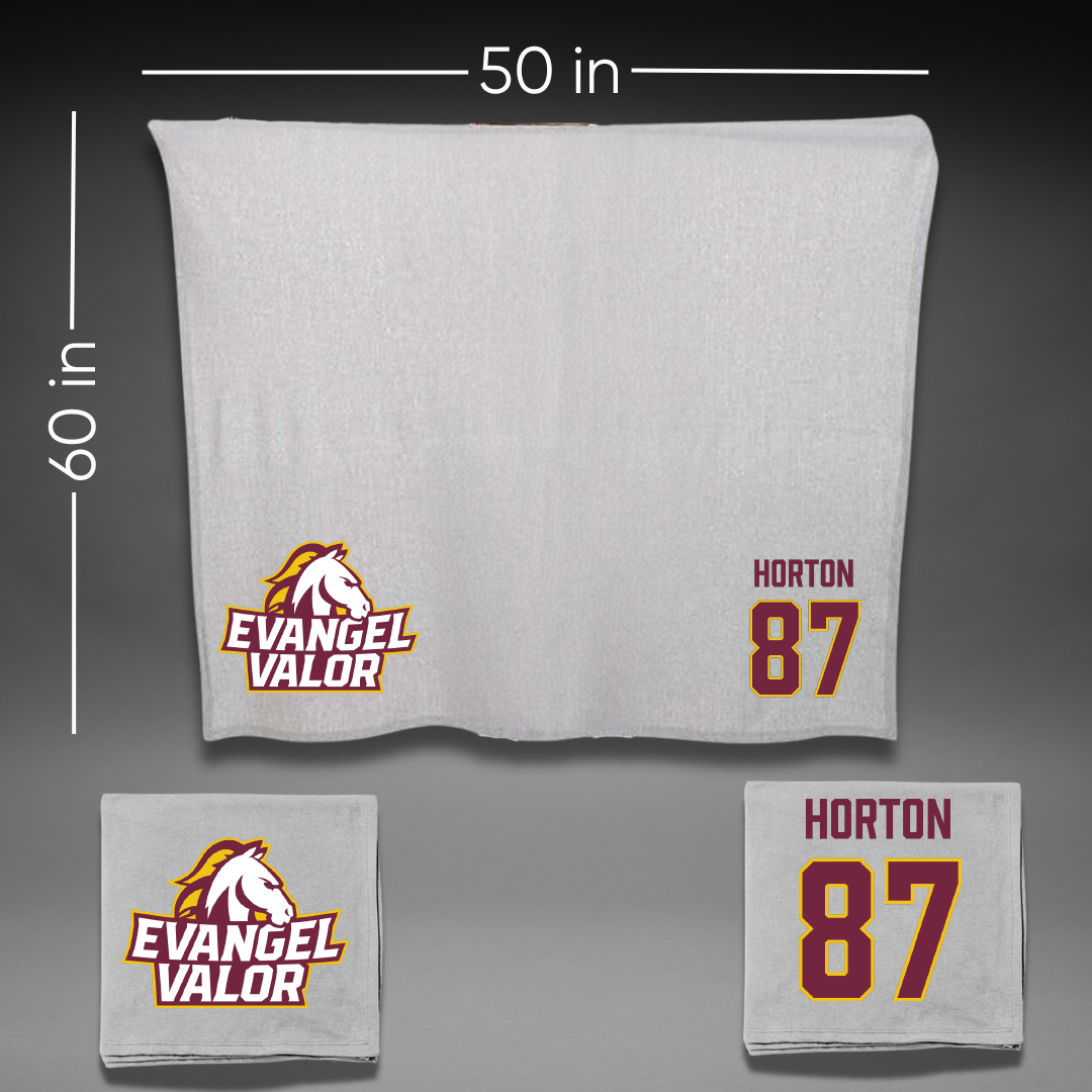 Evangel University Football Gray Blanket - #87 Braxton Horton