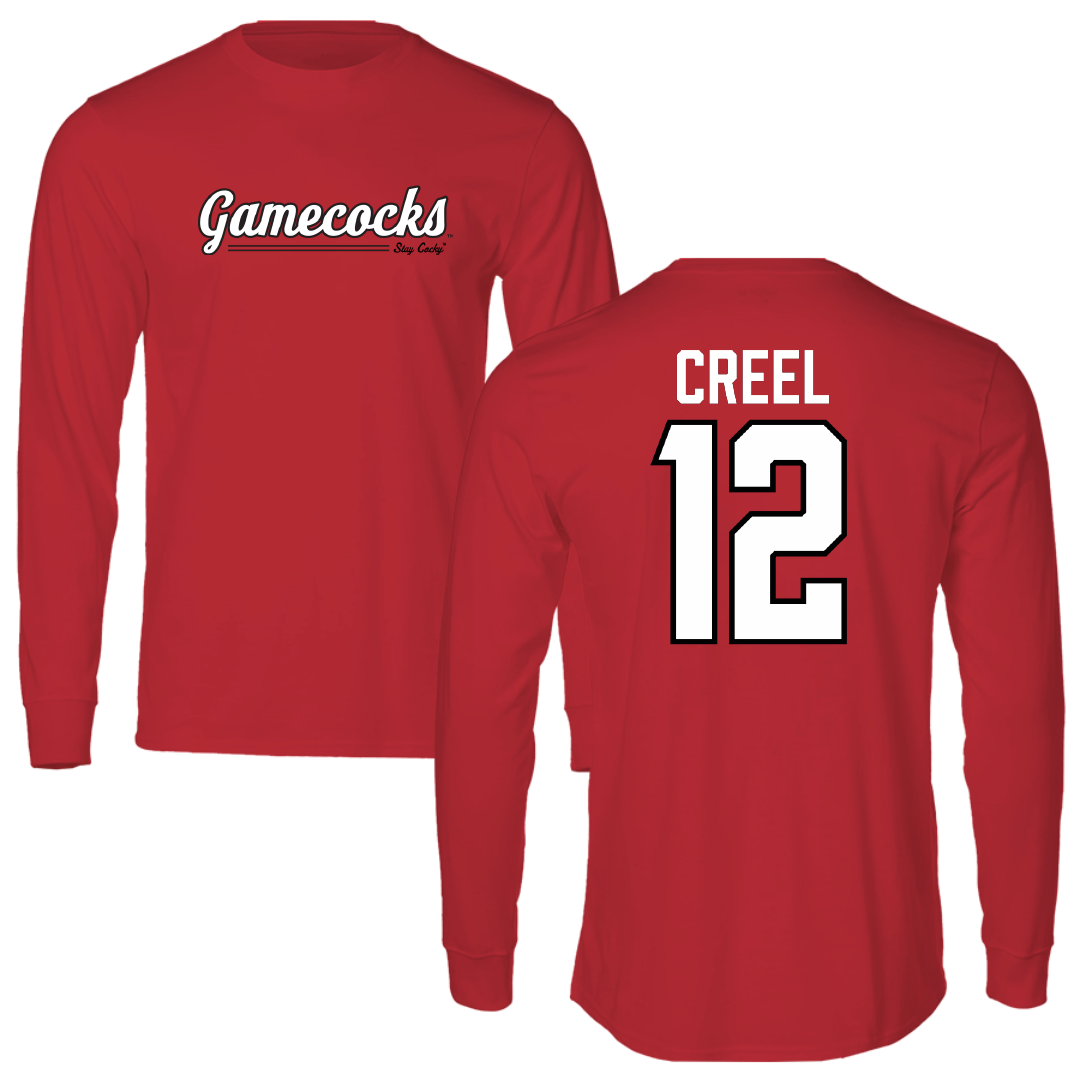 Jacksonville State University Football Red General Performance Long Sleeve - #12 Caden Creel