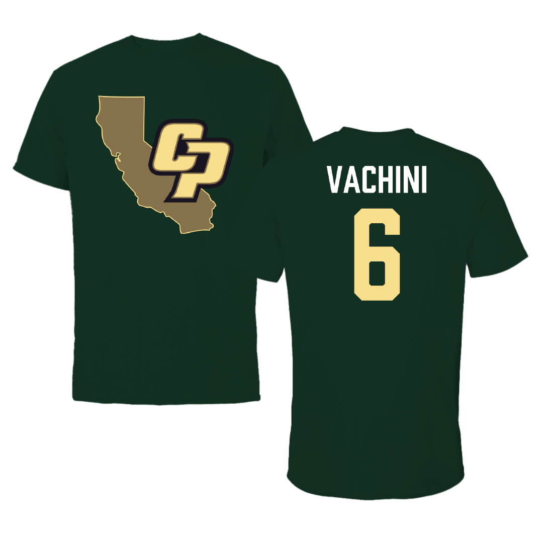 Cal Poly Baseball Forest Green State Tee - #6 Dante Vachini