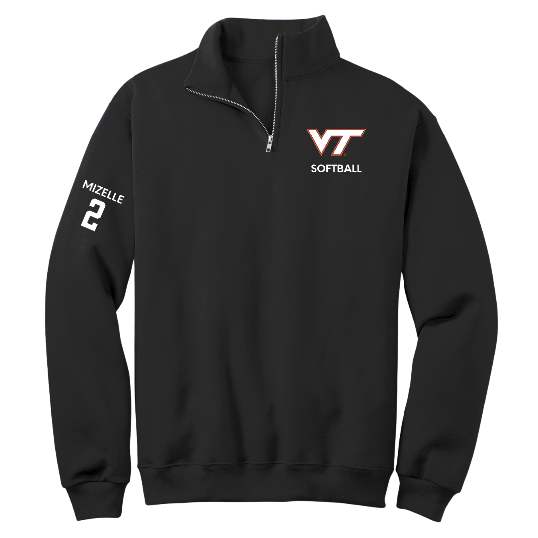 Virginia Tech Softball Black Quarter-Zip - #2 Gaby Mizelle