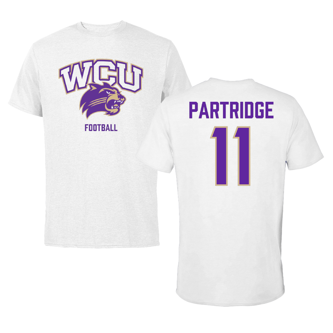 Western Carolina University Football White Tee - #11 Kenyon Partridge