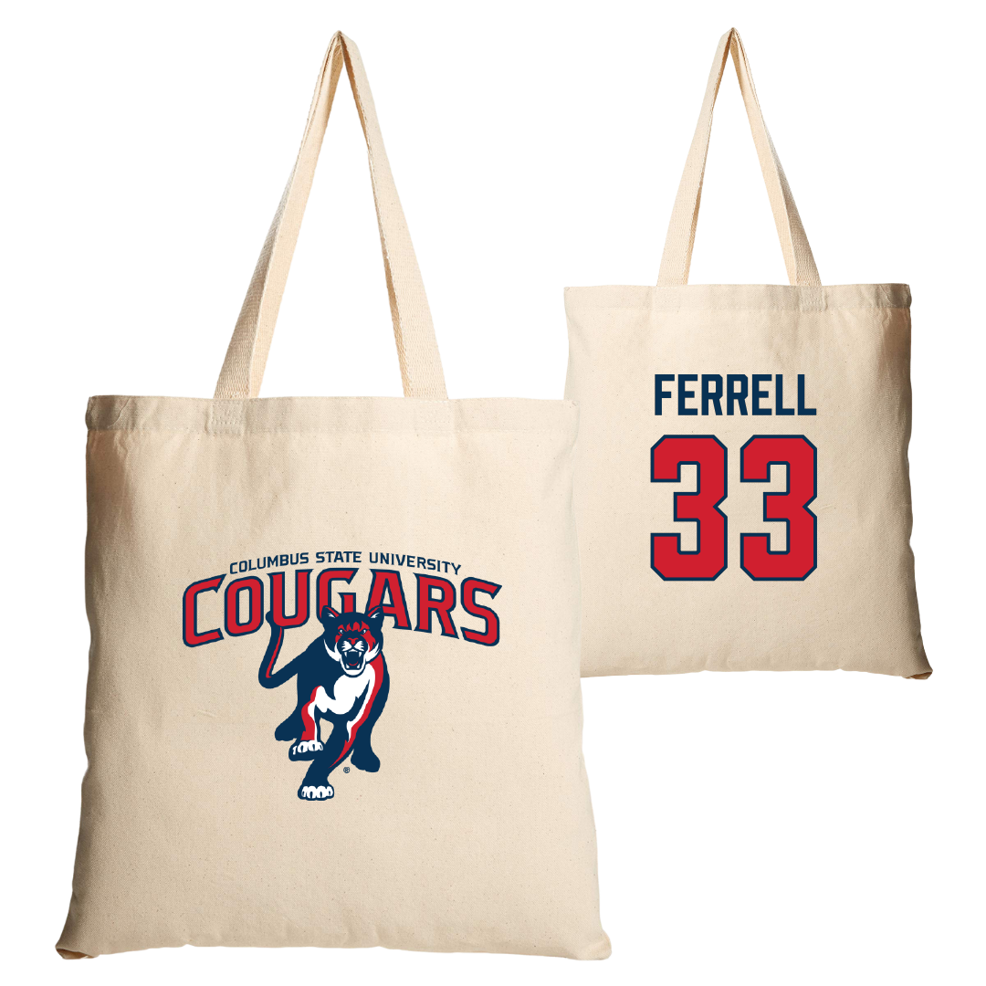 Columbus State University Basketball Tan Canvas Tote Bag - #33 Aaliyah Ferrell