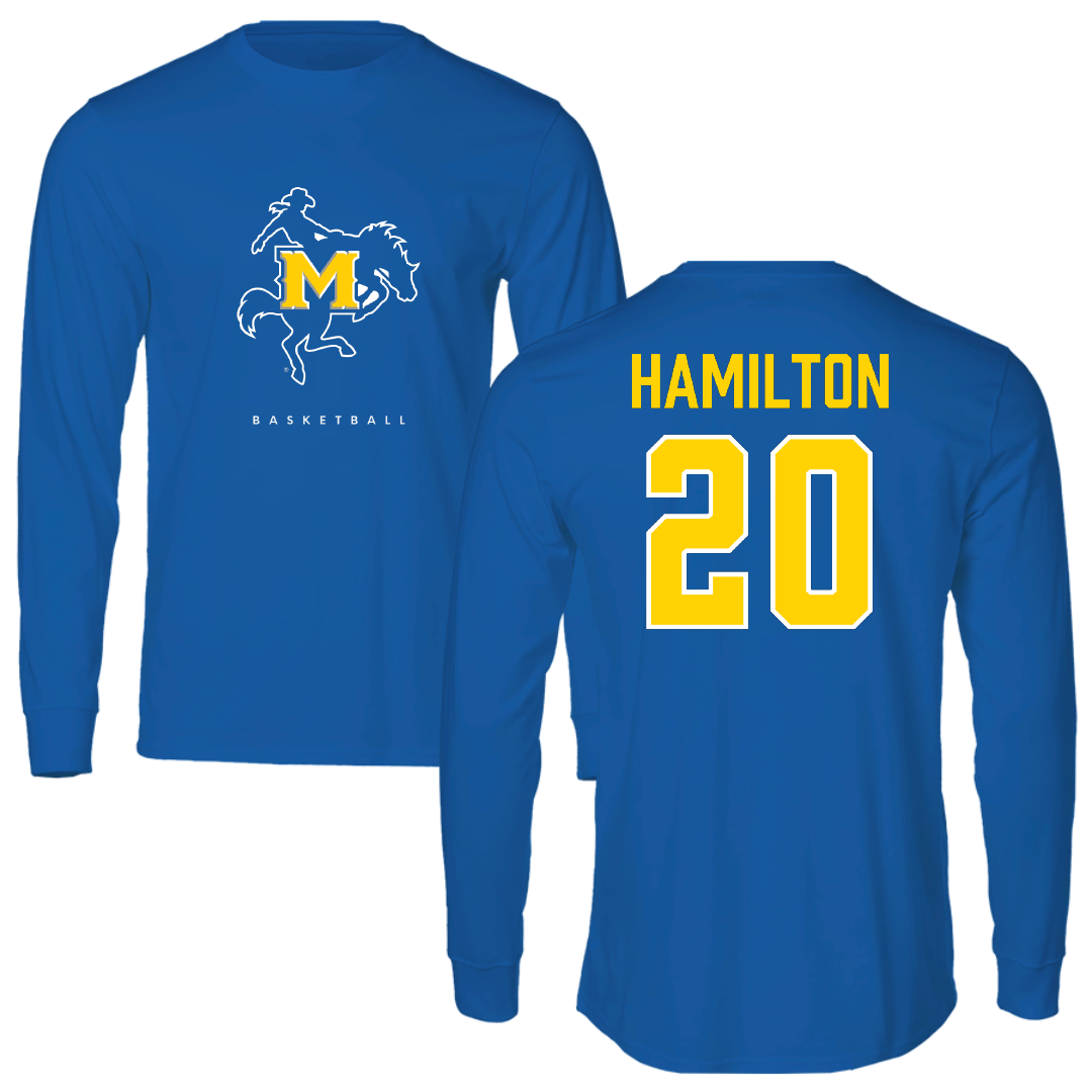 McNeese State University Basketball (W) Blue Long Sleeve - #20 Carley Hamilton