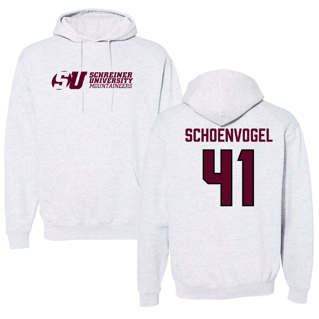Schreiner University Baseball Light Gray Hoodie - #41 Owen Schoenvogel