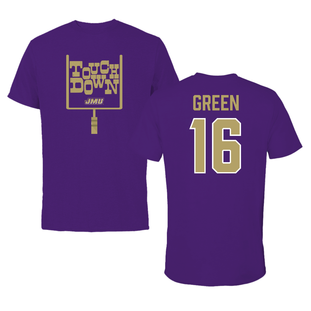 James Madison University Football Purple Touchdown Performance Tee - #16 Desmond Green