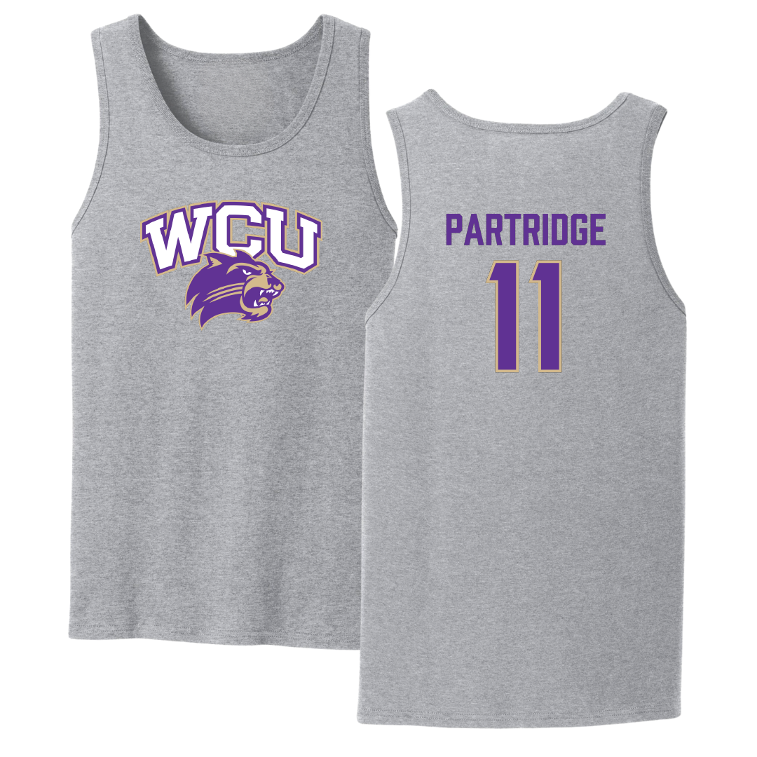 Western Carolina University Football Sport Gray Tank Top - #11 Kenyon Partridge