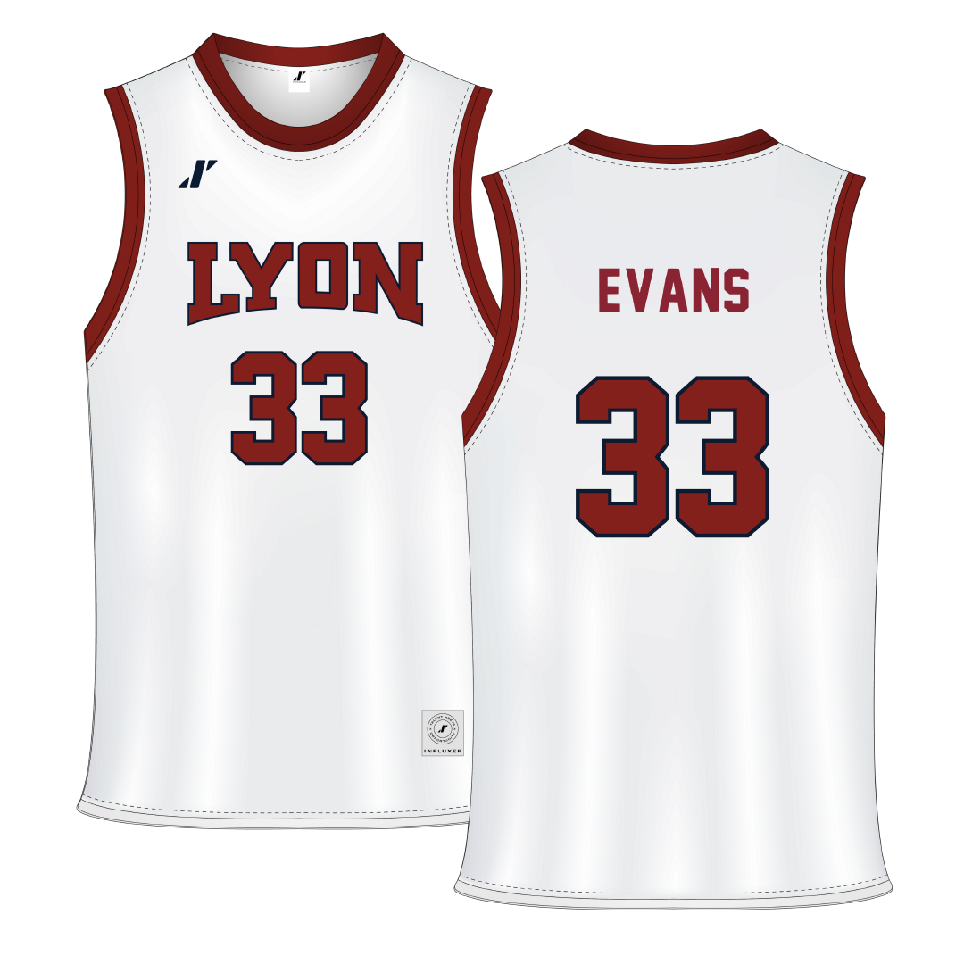 Lyon College White Basketball Jersey - #33 Niya Evans