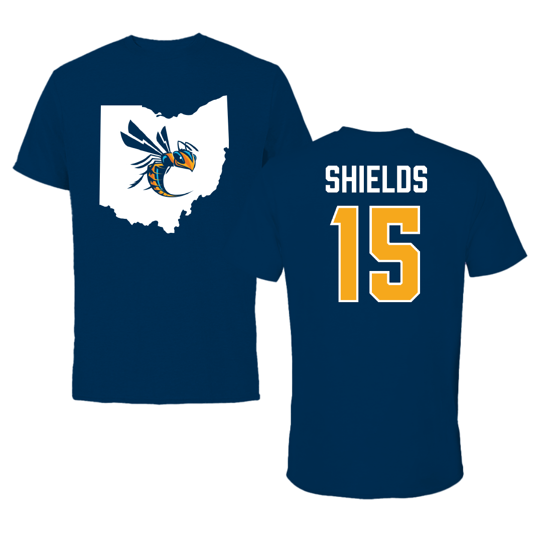 Cedarville University Volleyball (W) Navy State Performance Tee - #15 Cassi Shields
