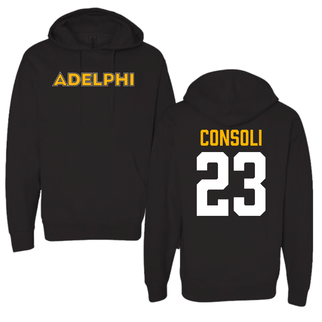 Adelphi University Soccer Black Hoodie - #23 Alessio Consoli