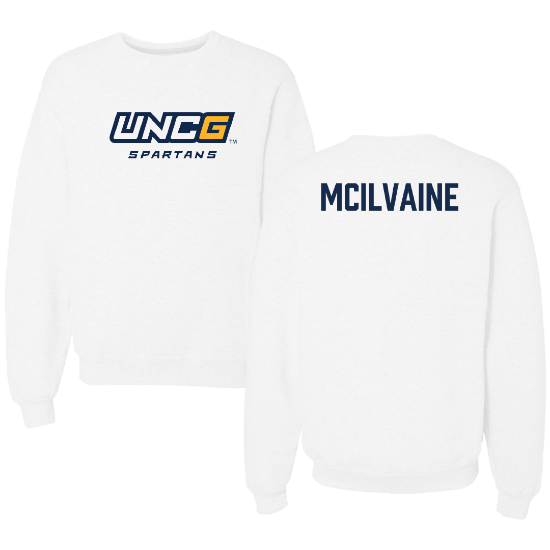 UNC Greensboro Golf (W) White Crewneck - Kasey McIlvaine