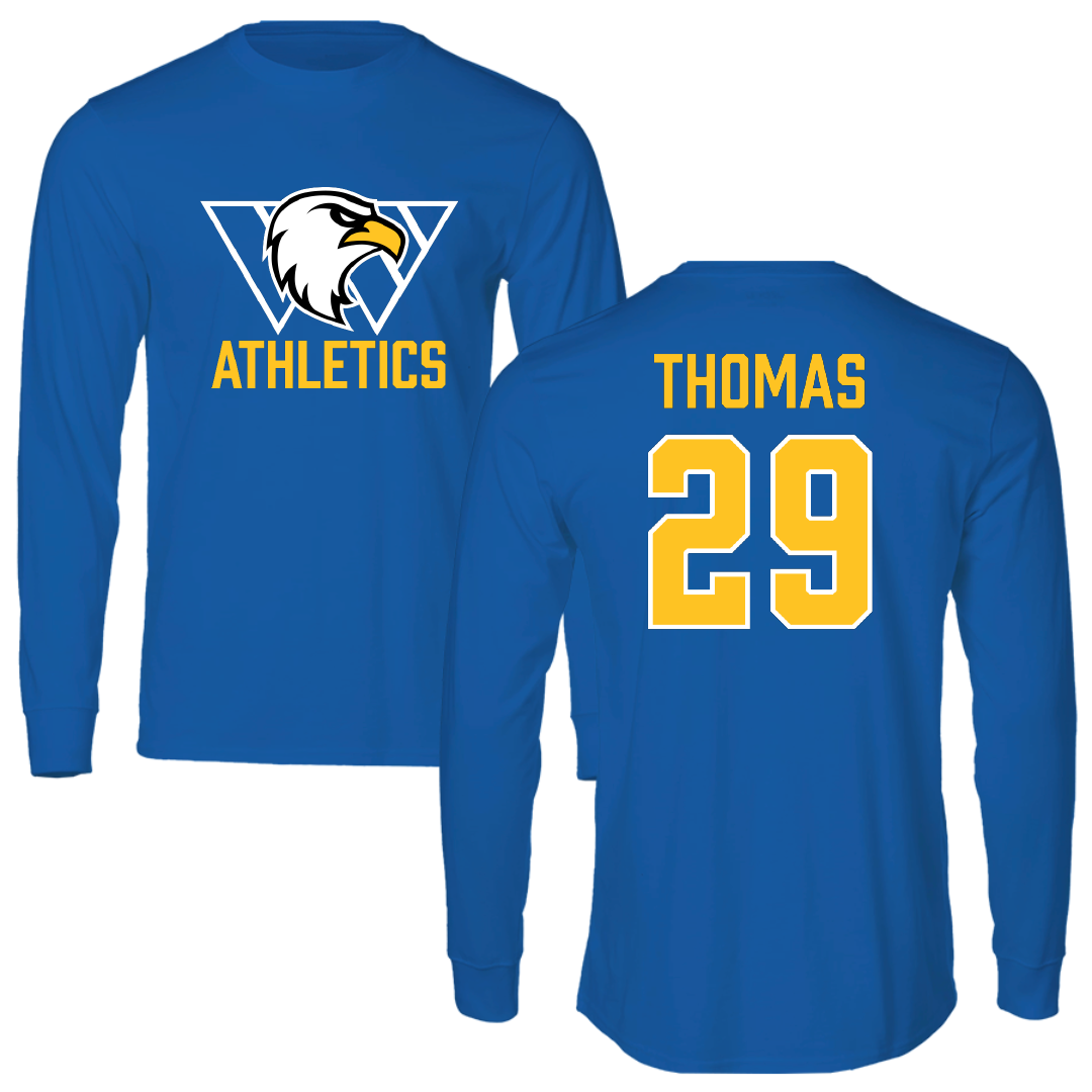 Williams Baptist University Softball Blue Long Sleeve - #29 Paige Thomas