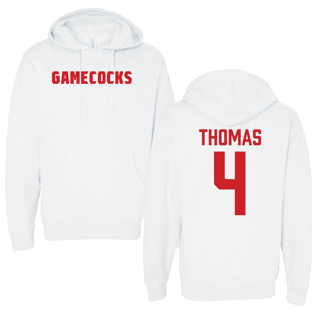 Jacksonville State University Baseball White Hoodie - #4 Kenskey Thomas