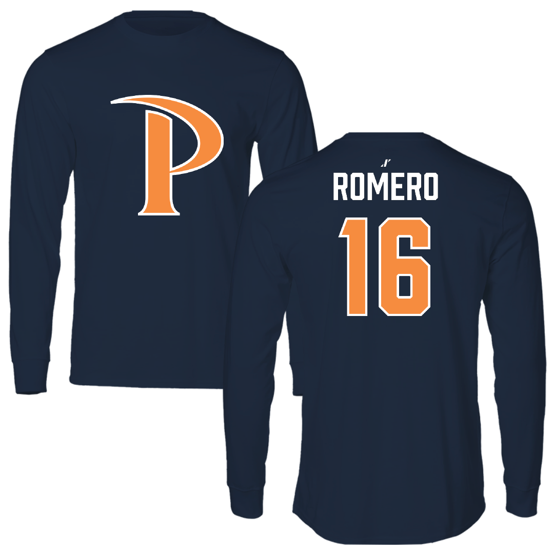 Pepperdine University Baseball Navy Long Sleeve - #16 Shawn Romero