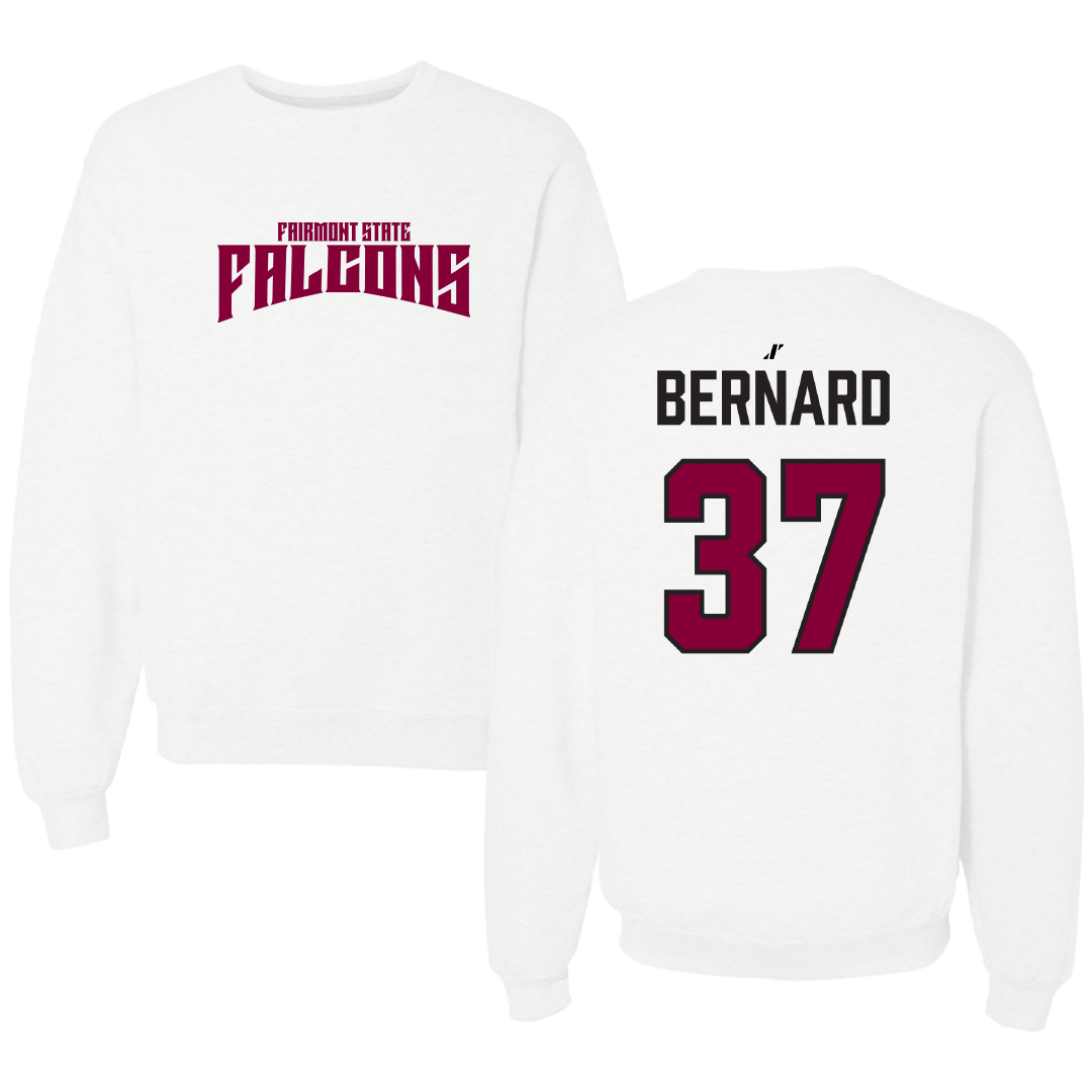 Fairmont State University Softball White Classic Crewneck - #37 Taylor Bernard