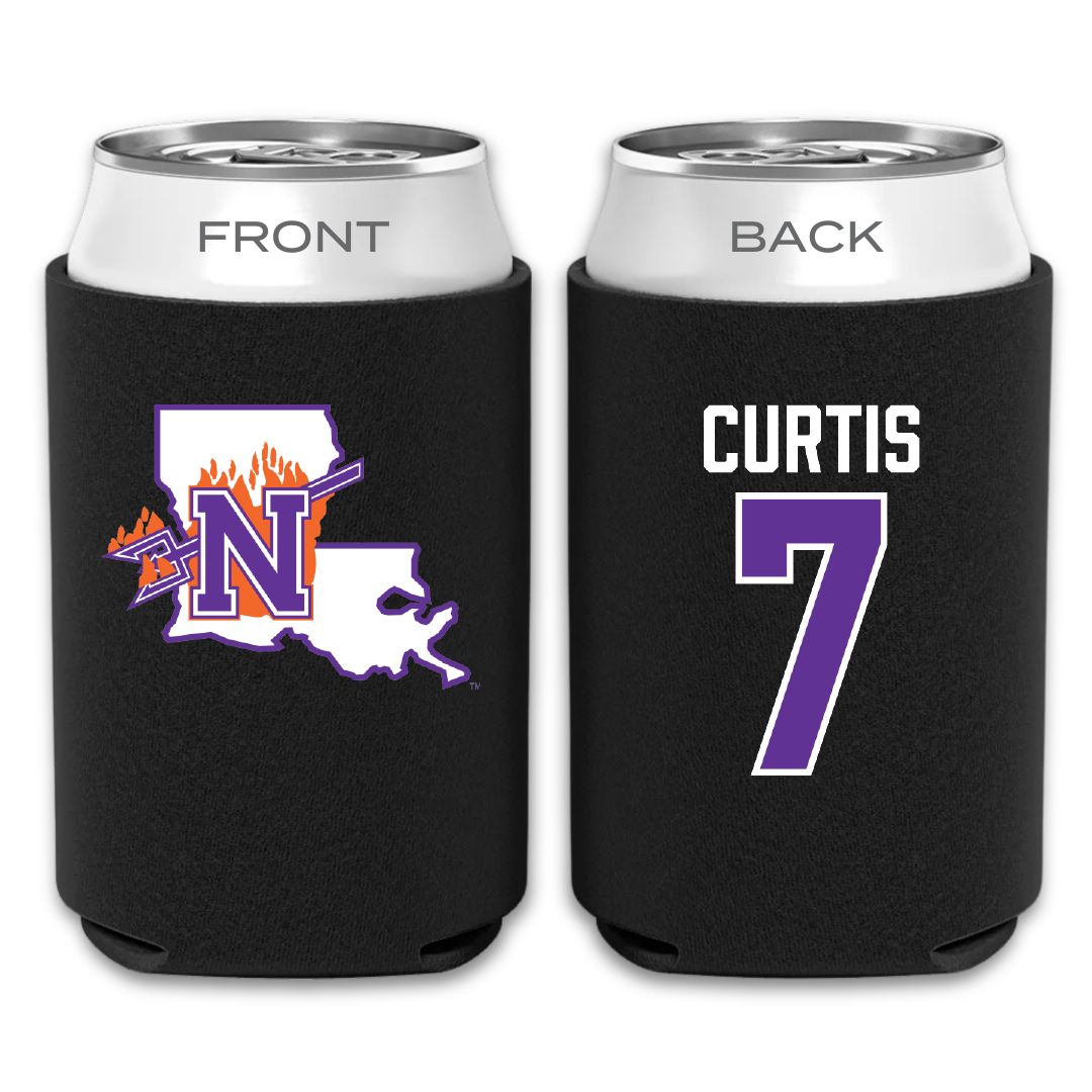 Northwestern State University Softball Black Can Cooler - #7 Cameron Curtis