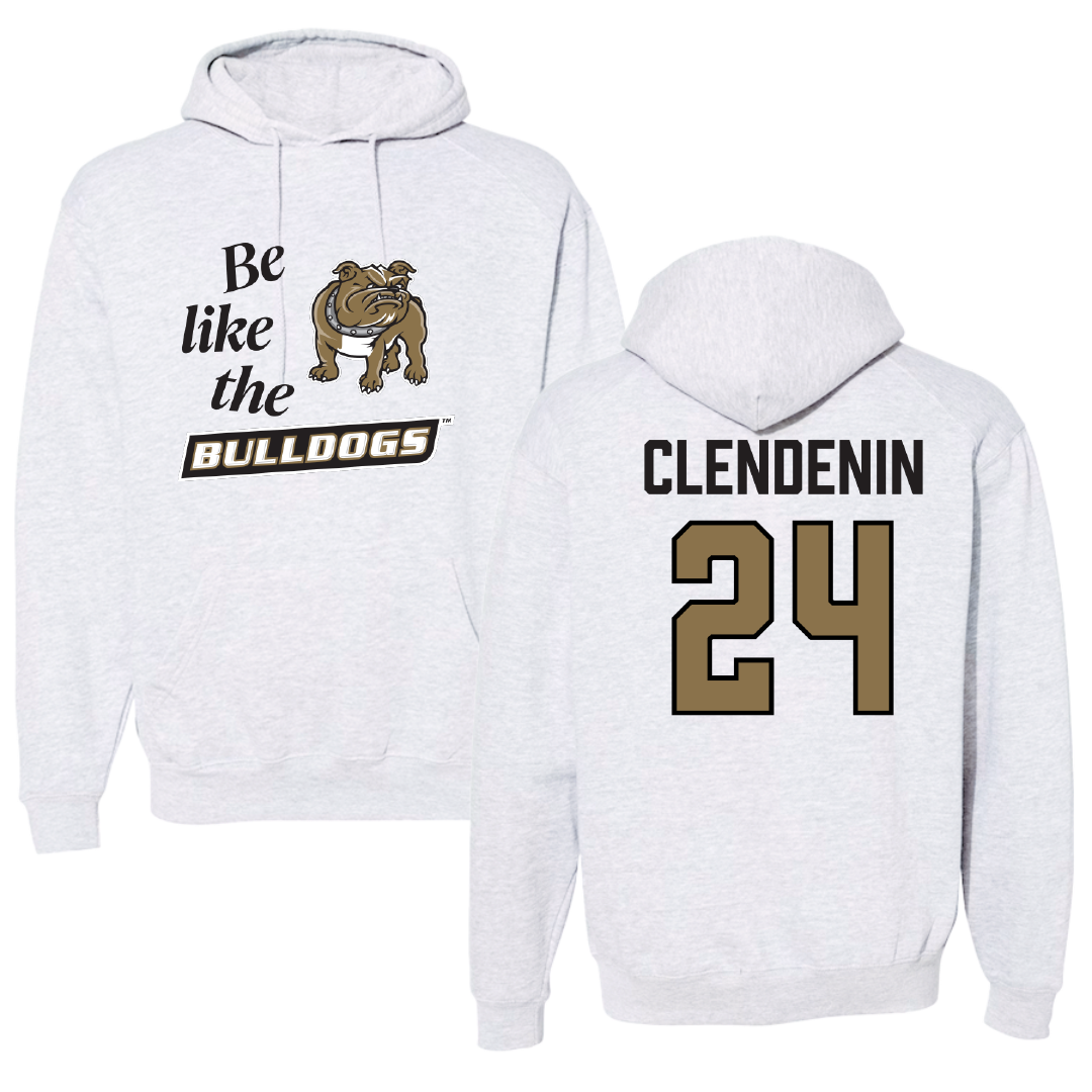 Bryant University Softball Light Gray Be Like Us Hoodie - #24 Bryce Clendenin