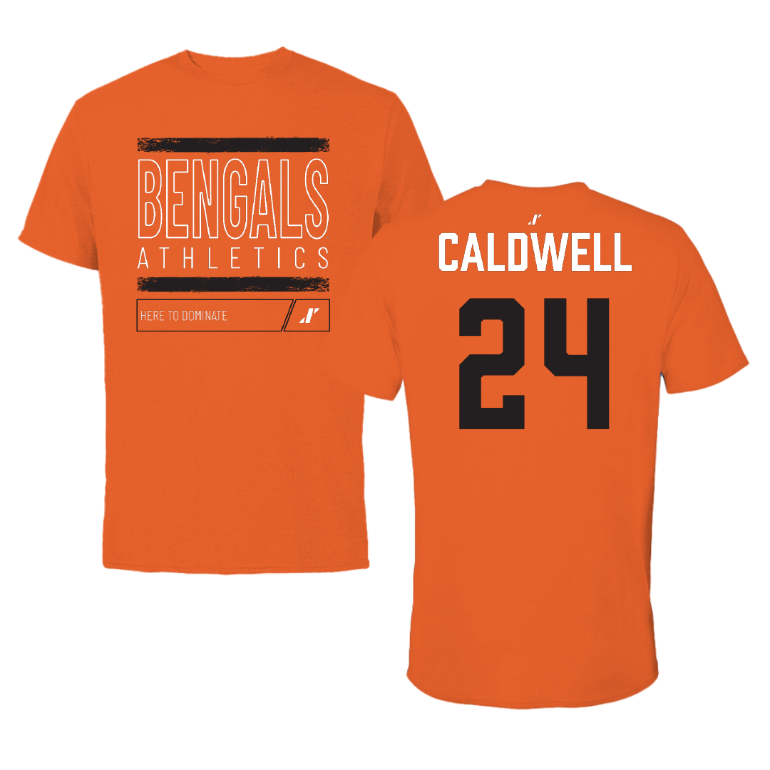 Idaho State University Basketball Orange Dominate Performance Tee - #24 Aspen Caldwell