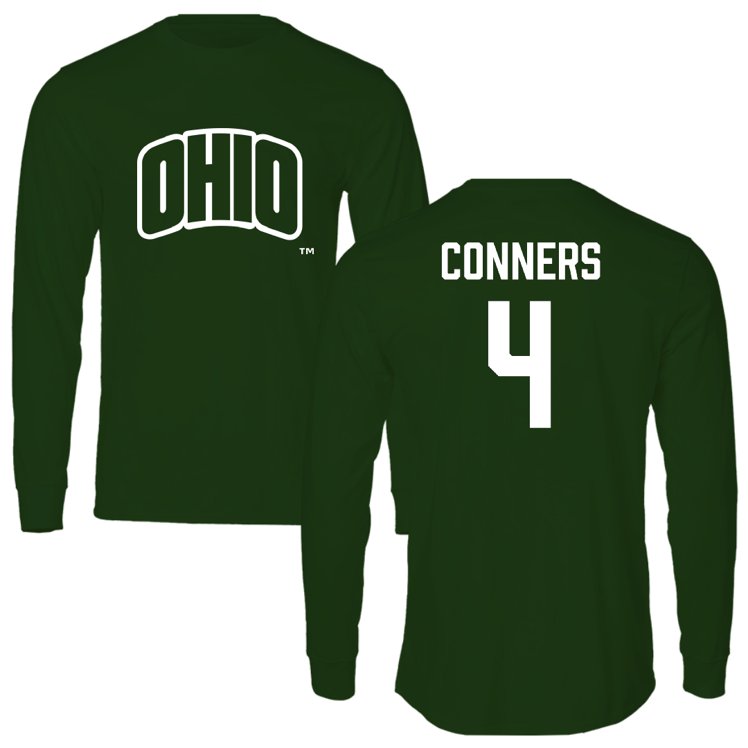 Ohio University Basketball Forest Green Performance Long Sleeve - #4 Dior Conners