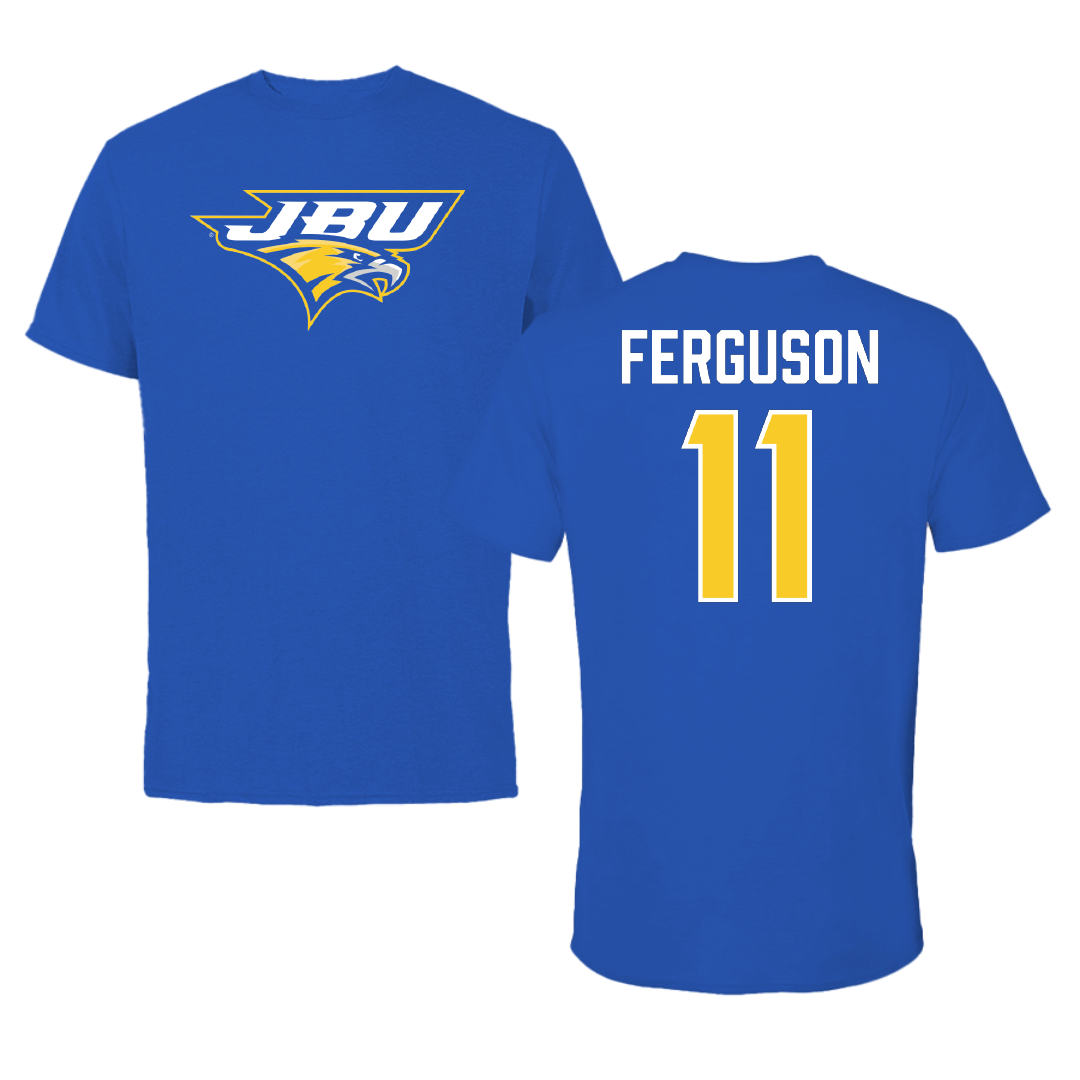 John Brown University Basketball (W) Blue Performance Tee - #11 Caelyn Ferguson
