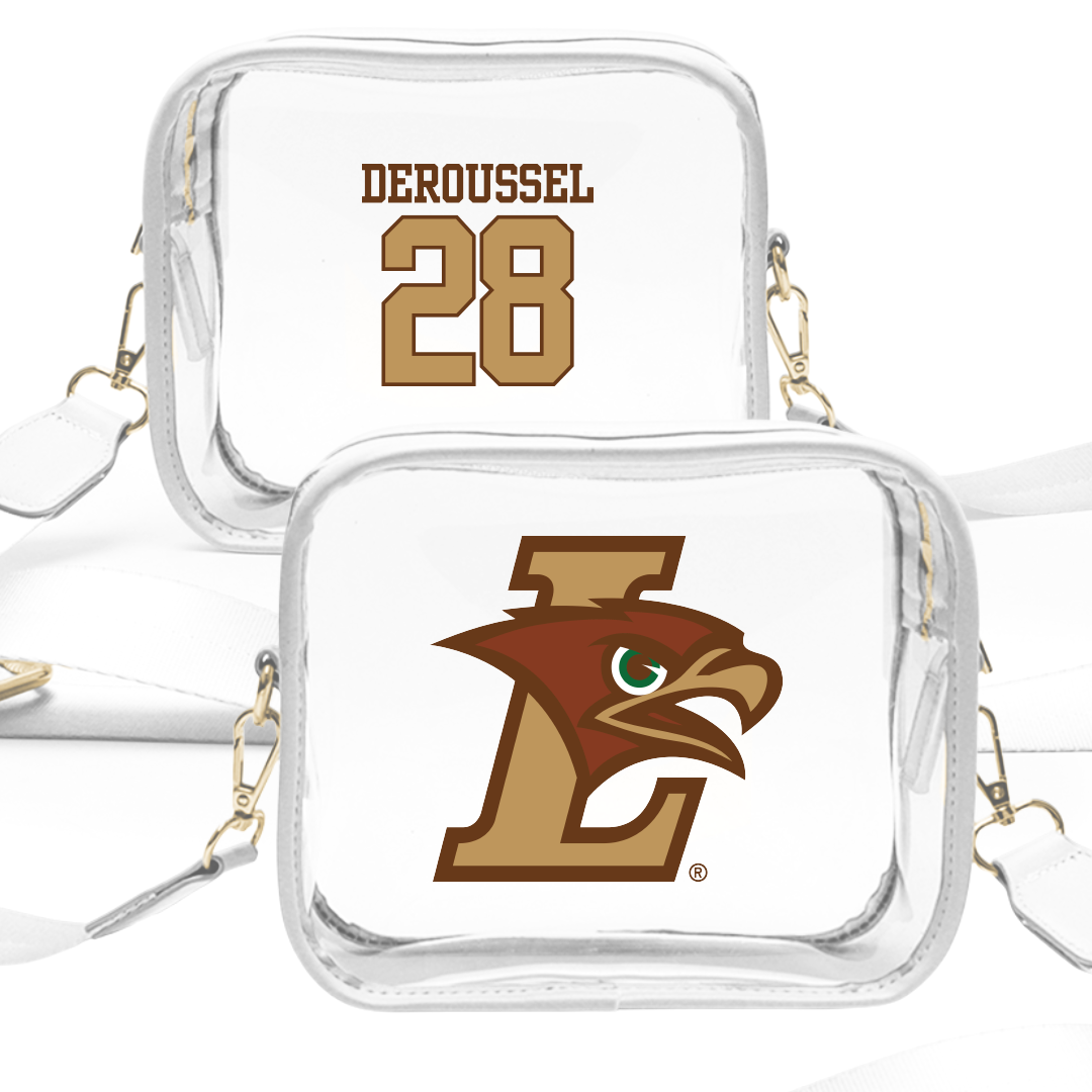 Lehigh University Soccer (M) White Clear Stadium Bag - #28 Thomas DeRoussel