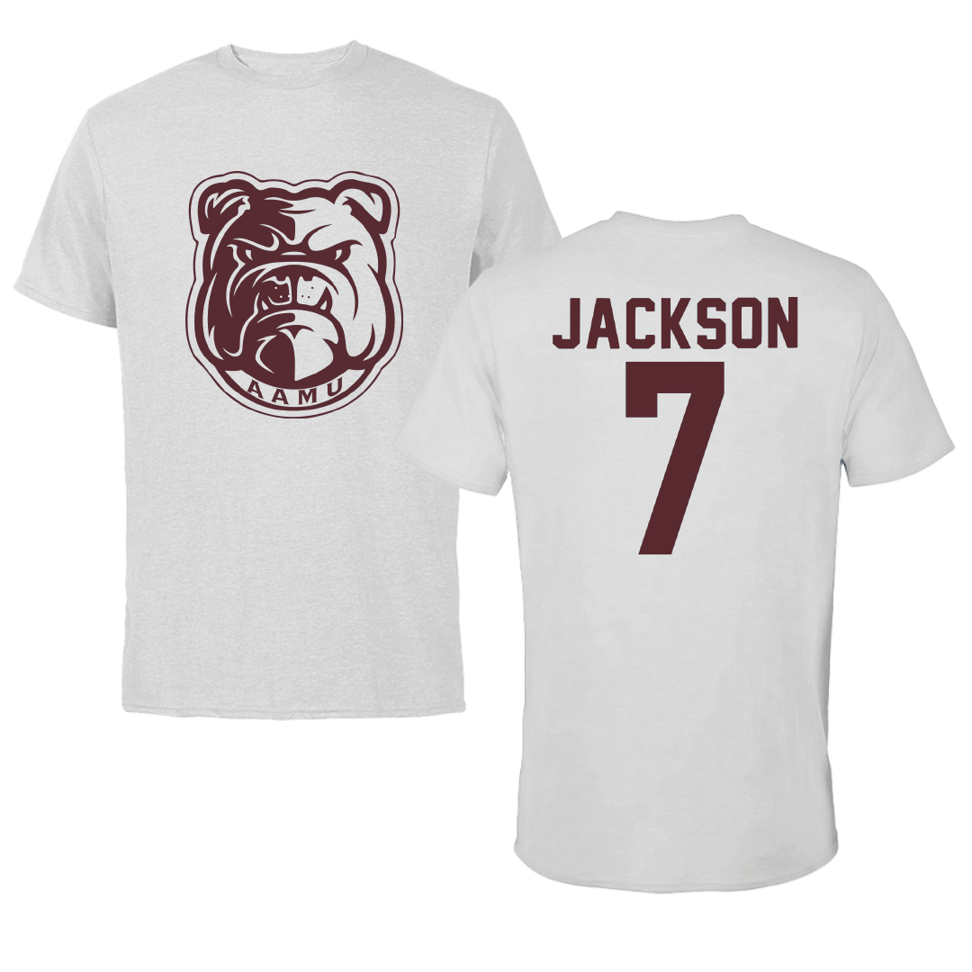 Alabama A&M University Baseball Light Gray Performance Tee - #7 Miles Jackson