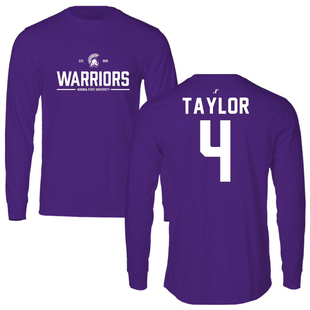 Winona State University Basketball Purple General Performance Long Sleeve - #4 Nick Taylor