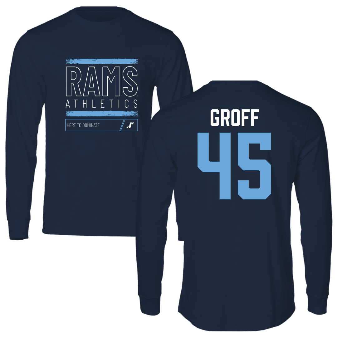 University of Rhode Island Football Navy Dominate Long Sleeve - #45 Ty Groff