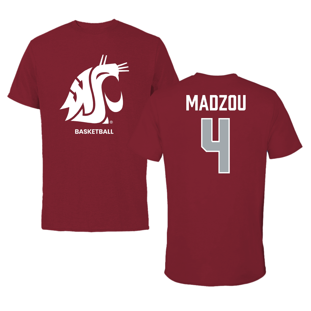 Washington State University Basketball (M) Cardinal Tee - #4 Brunel Madzou