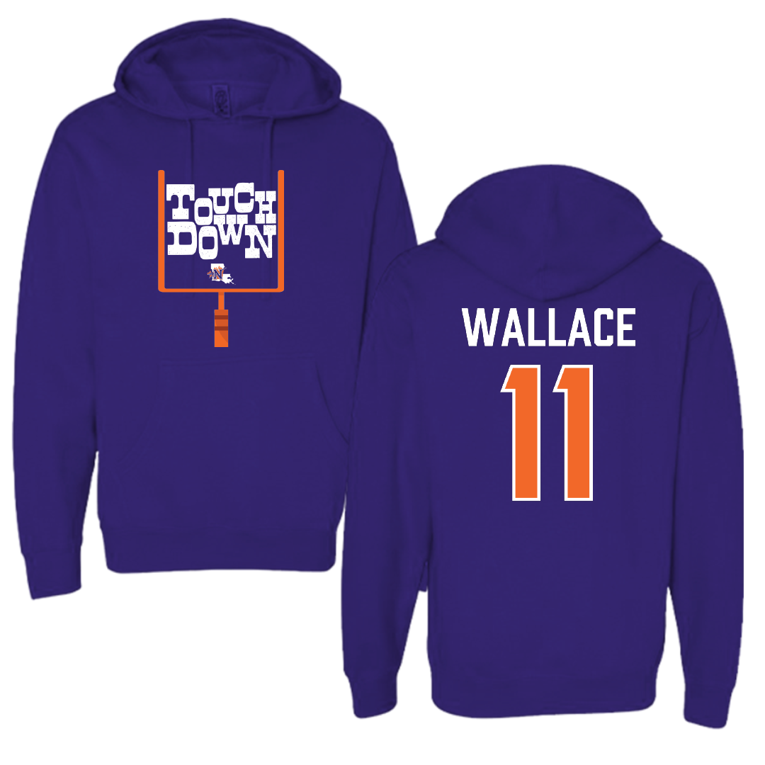 Northwestern State University Football Purple Touchdown Hoodie - #11 Dane Wallace