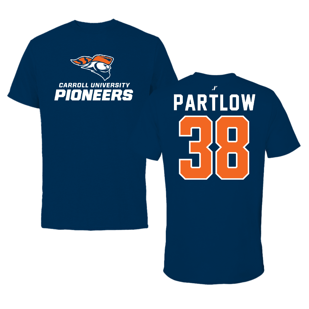 Carroll University Football Navy Tee - #38 Brayden Partlow