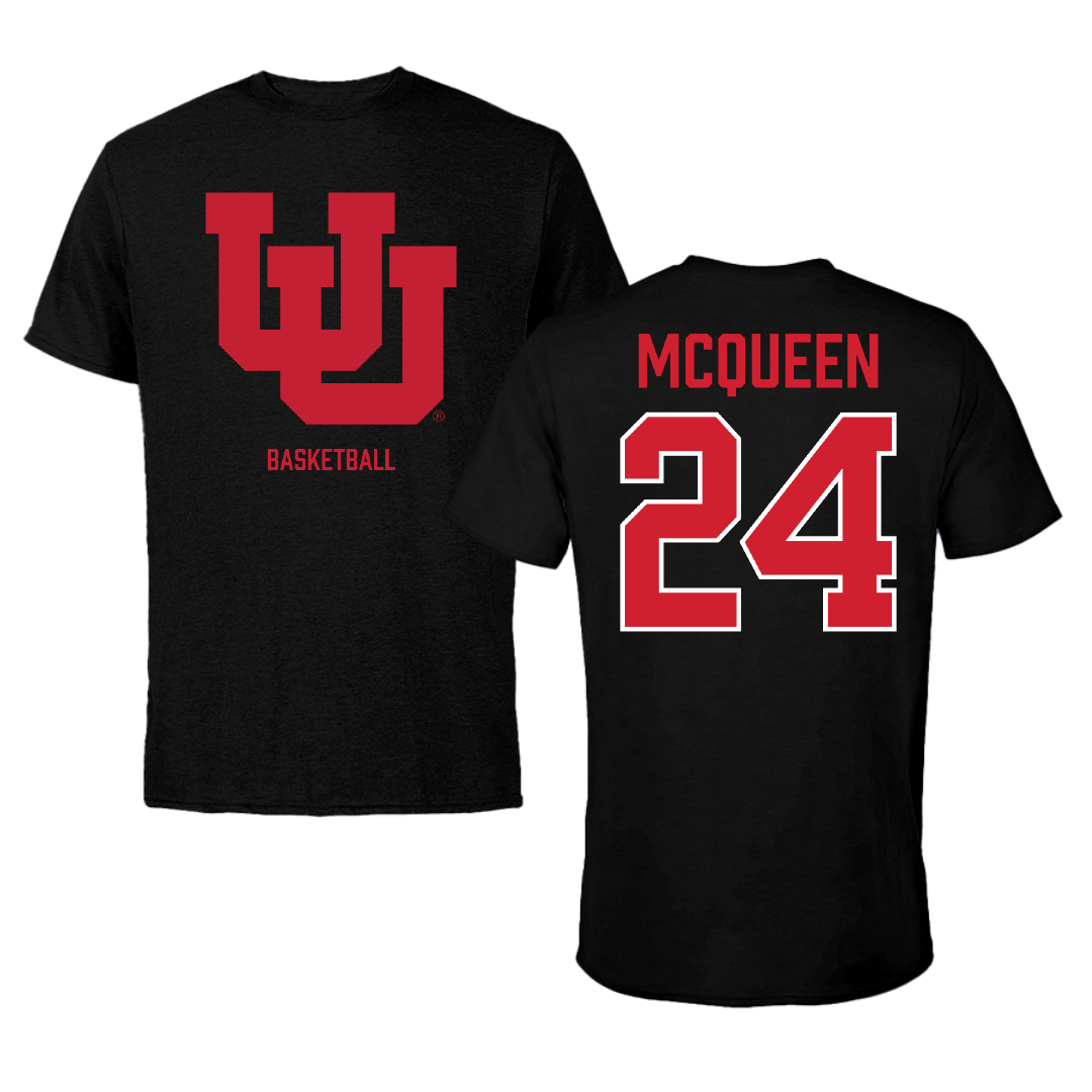 University of Utah Basketball (W) Black Performance Tee - #24 Kennady McQueen