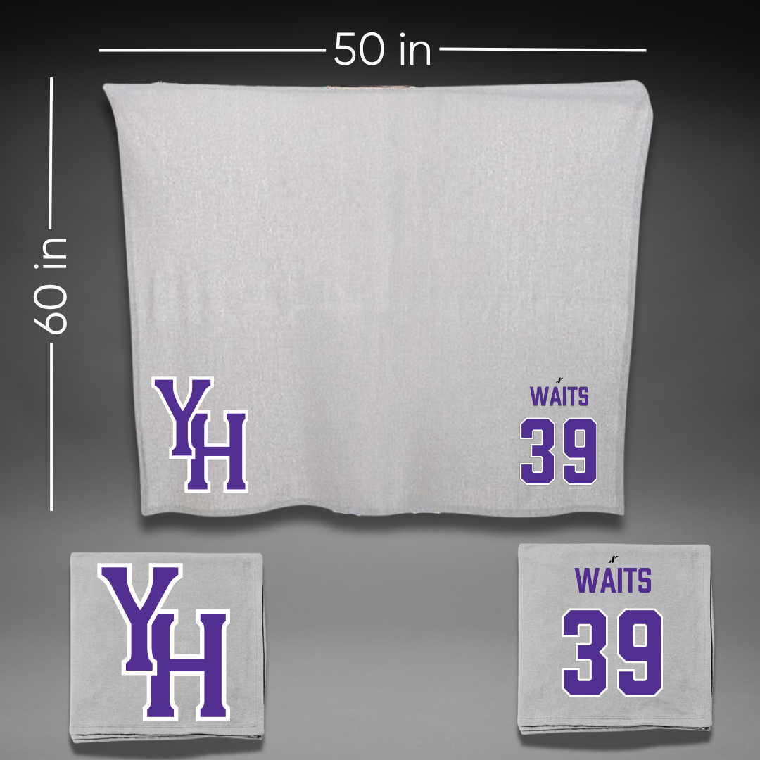 Young Harris College Soccer Gray Blanket - #39 Nyckolas Waits