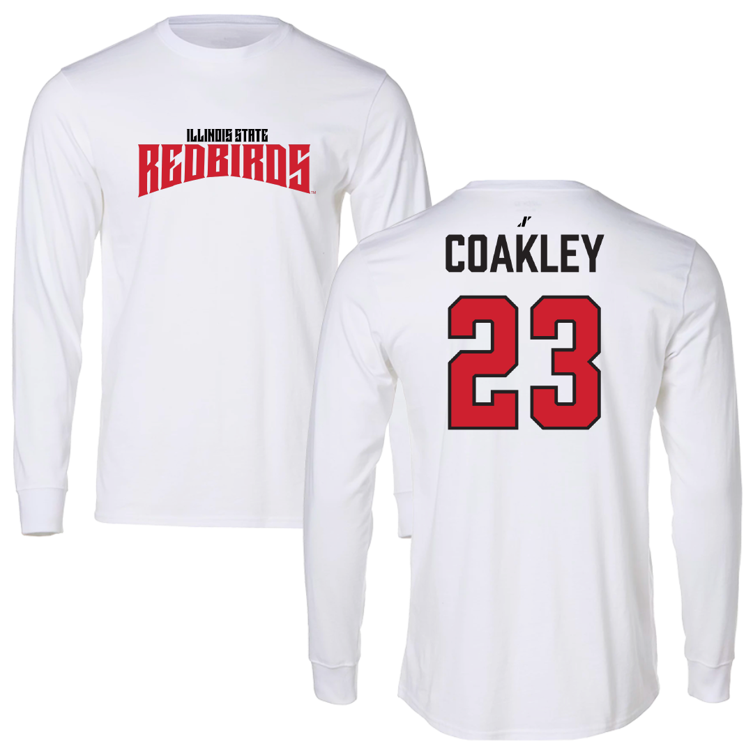 Illinois State University Baseball White Classic Performance Long Sleeve - #23 Kannon Coakley