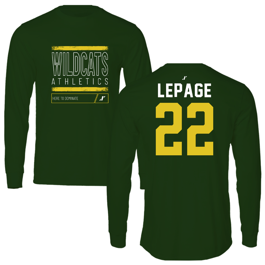 Northern Michigan University Basketball Forest Green Dominate Performance Long Sleeve - #22 Cooper LePage