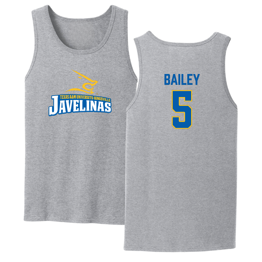 Texas A&M University-Kingsville Football Sport Gray Tank Top - #5 Chance Bailey