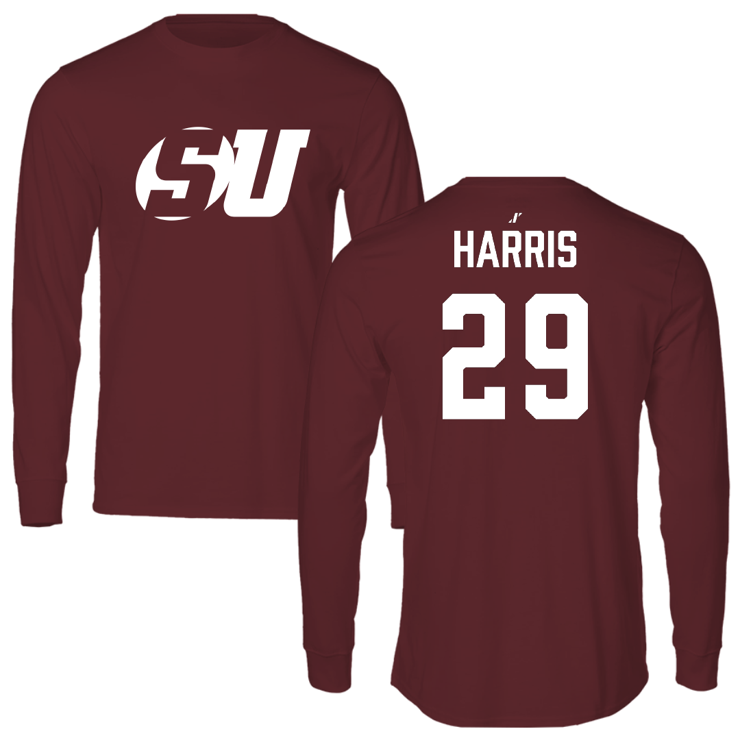Schreiner University Baseball Maroon Long Sleeve - #29 Nolan Harris