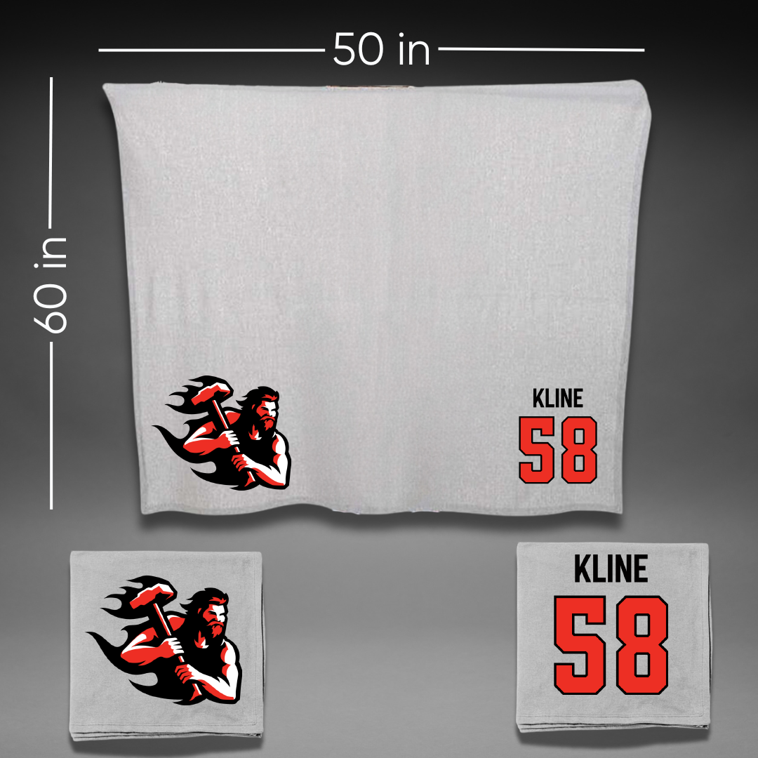PennWest California Football Gray Blanket - #58 Brady Kline