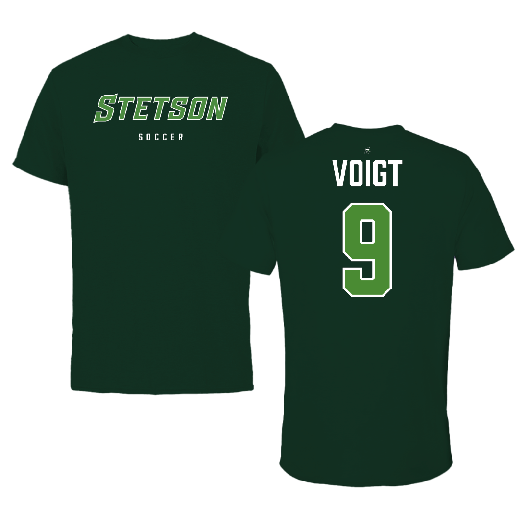 Stetson University Soccer Forest Green Performance Tee - #9 Anna Voigt