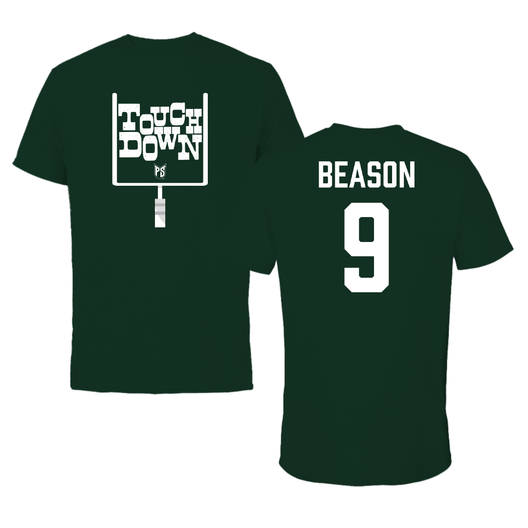 Portland State University Football Forest Green Touchdown Performance Tee - #9 Davin Beason