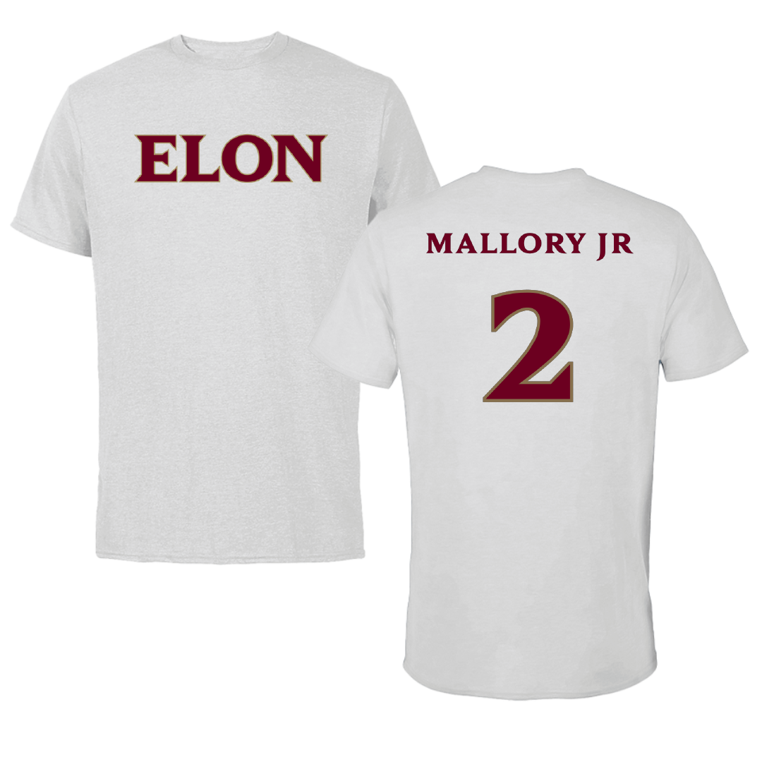 Elon University Baseball Light Gray Tee - #2 Kenny Mallory Jr