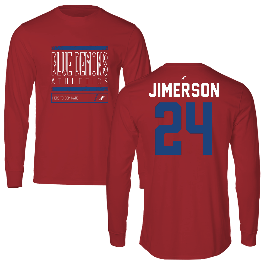 DePaul University Soccer Red Dominate Long Sleeve - #24 Evan Jimerson
