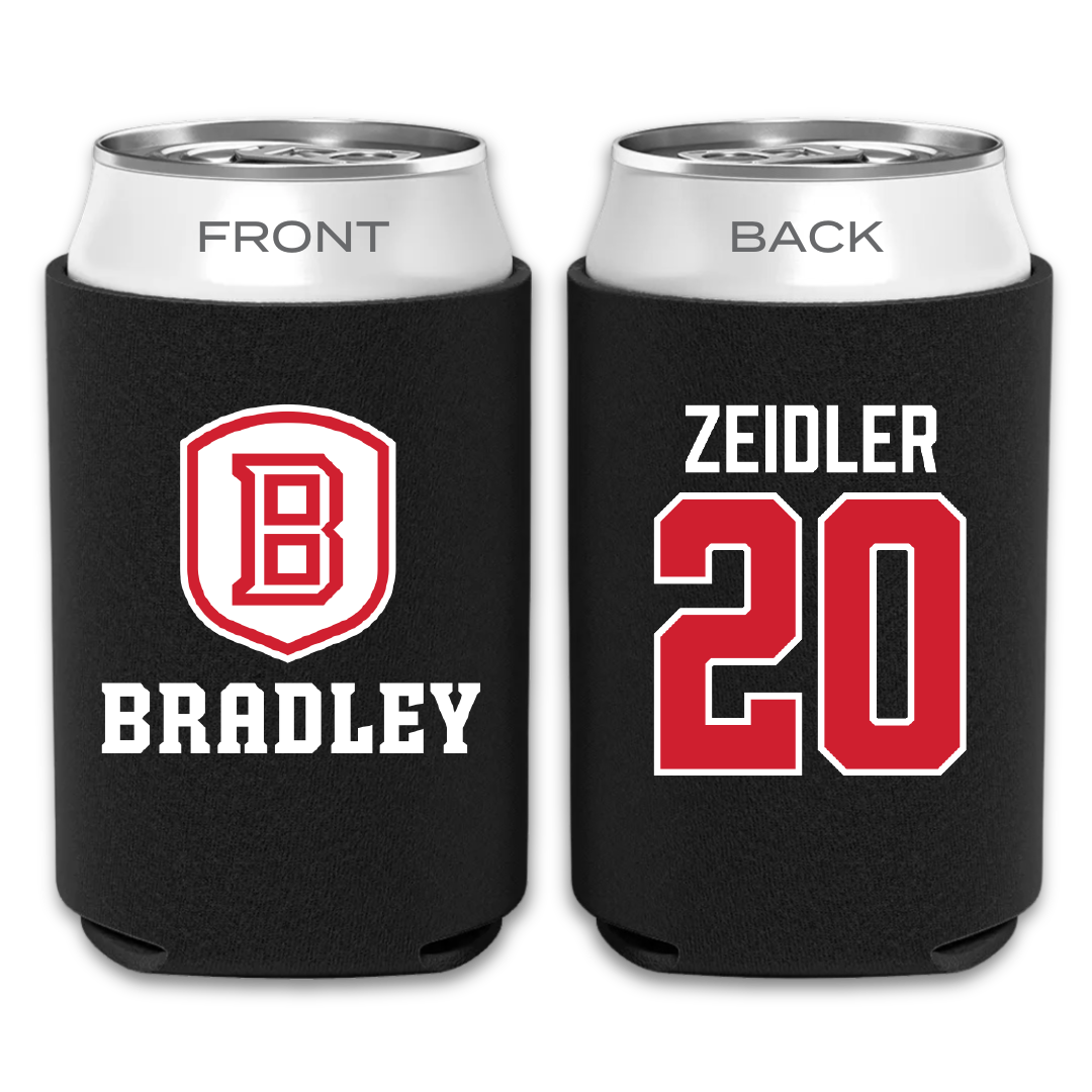 Bradley University Baseball Black Can Cooler - #20 Theo Zeidler