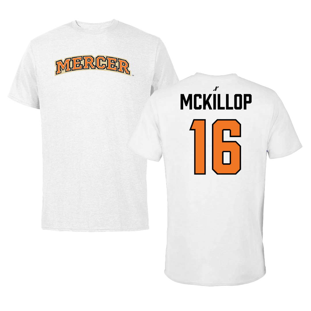 Mercer University Softball White Performance Tee - #16 Grace McKillop