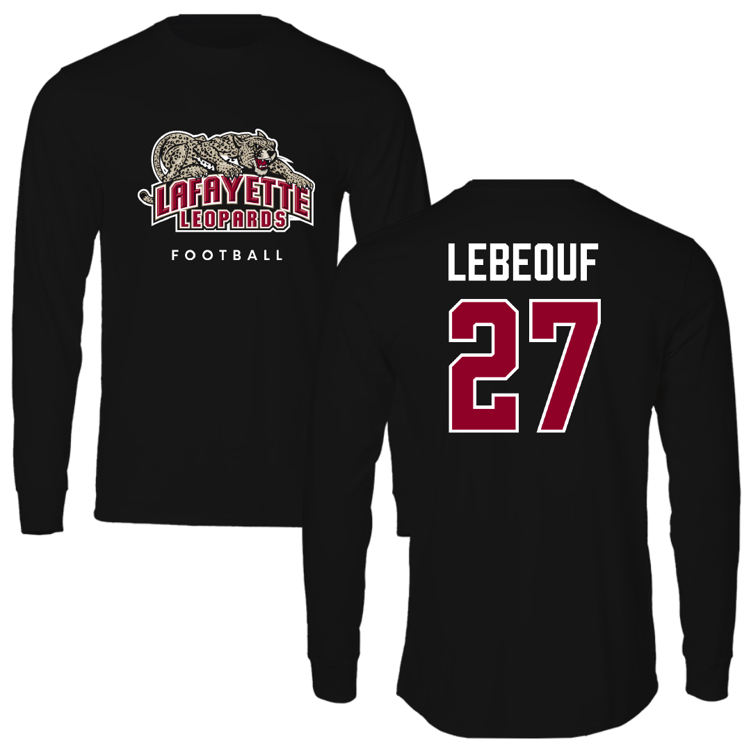 Lafayette College Football Black Long Sleeve - #27 Darrick LeBeouf