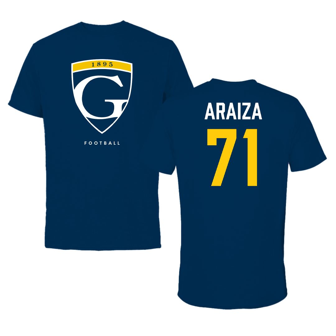 Graceland University Football Navy Tee - #71 Ryan Araiza